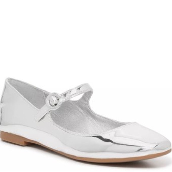 Steve Madden Lorando Mary Jane Flat Silver Metallic - Picture 1 of 4